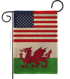 Wales US Friendship - Nationality Flags of the World Vertical Impressions Decorative Flags HG140691 Made In USA