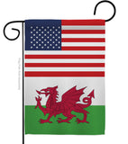 Wales US Friendship - Nationality Flags of the World Vertical Impressions Decorative Flags HG140691 Made In USA