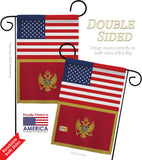 Montenegro US Friendship - Nationality Flags of the World Vertical Impressions Decorative Flags HG140697 Made In USA