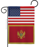 Montenegro US Friendship - Nationality Flags of the World Vertical Impressions Decorative Flags HG140697 Made In USA