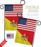 Sicily US Friendship - Nationality Flags of the World Vertical Impressions Decorative Flags HG140881 Made In USA