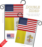 Vatican City US Friendship - Nationality Flags of the World Vertical Impressions Decorative Flags HG140883 Made In USA