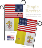 Vatican City US Friendship - Nationality Flags of the World Vertical Impressions Decorative Flags HG140883 Made In USA