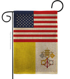 Vatican City US Friendship - Nationality Flags of the World Vertical Impressions Decorative Flags HG140883 Made In USA