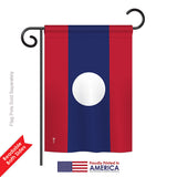 Laos - Nationality Flags of the World Vertical Impressions Decorative Flags HG140132 Printed In USA