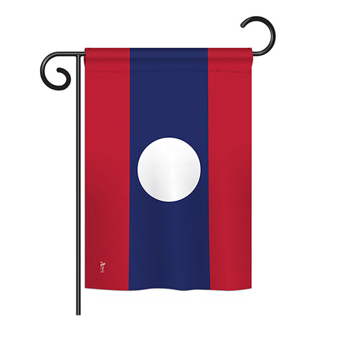 Laos - Nationality Flags of the World Vertical Impressions Decorative Flags HG140132 Printed In USA