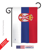 Serbia - Nationality Flags of the World Vertical Impressions Decorative Flags HG140209 Printed In USA