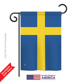 Sweden - Nationality Flags of the World Vertical Impressions Decorative Flags HG140225 Printed In USA