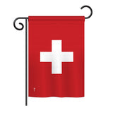 Switzerland - Nationality Flags of the World Vertical Impressions Decorative Flags HG140226 Printed In USA