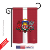Latvia - Nationality Flags of the World Vertical Impressions Decorative Flags HG108201 Printed In USA