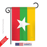 Myanmar Burma - Nationality Flags of the World Vertical Impressions Decorative Flags HG108324 Printed In USA