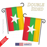 Myanmar Burma - Nationality Flags of the World Vertical Impressions Decorative Flags HG108324 Printed In USA