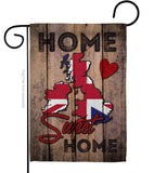 Country UK Home Sweet Home - Nationality Flags of the World Vertical Impressions Decorative Flags HG192030 Made In USA