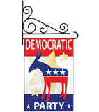 Democratic Party - Nationality Flags of the World Vertical Applique Decorative Flags HG108024