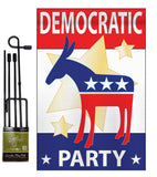 Democratic Party - Nationality Flags of the World Vertical Applique Decorative Flags HG108024