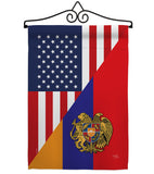 Armenia US Friendship - Nationality Flags of the World Vertical Impressions Decorative Flags HG108482 Made In USA