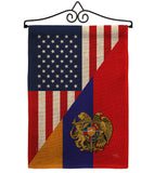 Armenia US Friendship - Nationality Flags of the World Vertical Impressions Decorative Flags HG108482 Made In USA
