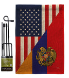 Armenia US Friendship - Nationality Flags of the World Vertical Impressions Decorative Flags HG108482 Made In USA