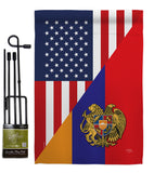 Armenia US Friendship - Nationality Flags of the World Vertical Impressions Decorative Flags HG108482 Made In USA