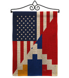 Republic of Artsakh US Friendship - Nationality Flags of the World Vertical Impressions Decorative Flags HG108483 Made In USA