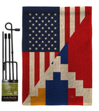 Republic of Artsakh US Friendship - Nationality Flags of the World Vertical Impressions Decorative Flags HG108483 Made In USA