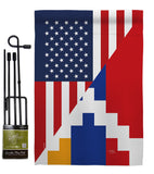 Republic of Artsakh US Friendship - Nationality Flags of the World Vertical Impressions Decorative Flags HG108483 Made In USA