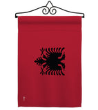 Albania - Nationality Flags of the World Vertical Impressions Decorative Flags HG140003 Made In USA