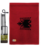 Albania - Nationality Flags of the World Vertical Impressions Decorative Flags HG140003 Made In USA