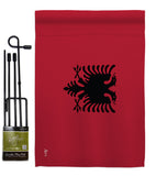 Albania - Nationality Flags of the World Vertical Impressions Decorative Flags HG140003 Made In USA