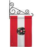 Austria w/Eagle - Nationality Flags of the World Vertical Impressions Decorative Flags HG140016 Made In USA