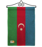 Azerbaijan - Nationality Flags of the World Vertical Impressions Decorative Flags HG140018 Made In USA