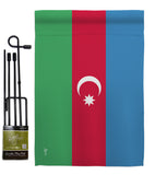 Azerbaijan - Nationality Flags of the World Vertical Impressions Decorative Flags HG140018 Made In USA