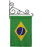 Brazil - Nationality Flags of the World Vertical Impressions Decorative Flags HG140037 Made In USA