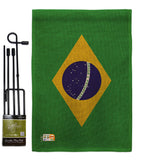 Brazil - Nationality Flags of the World Vertical Impressions Decorative Flags HG140037 Made In USA