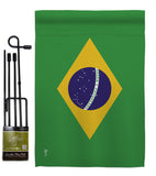 Brazil - Nationality Flags of the World Vertical Impressions Decorative Flags HG140037 Made In USA