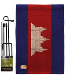 Cambodia - Nationality Flags of the World Vertical Impressions Decorative Flags HG140044 Made In USA