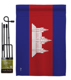 Cambodia - Nationality Flags of the World Vertical Impressions Decorative Flags HG140044 Made In USA