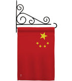 China - Nationality Flags of the World Vertical Impressions Decorative Flags HG140052 Made In USA