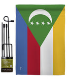 Comoros - Nationality Flags of the World Vertical Impressions Decorative Flags HG140056 Made In USA