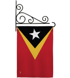 East Timor - Nationality Flags of the World Vertical Impressions Decorative Flags HG140072 Made In USA