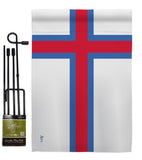 Faroe Islands - Nationality Flags of the World Vertical Impressions Decorative Flags HG140083 Made In USA