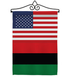 African American US Friendship - Nationality Flags of the World Vertical Impressions Decorative Flags HG140270 Made In USA