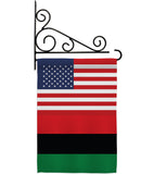 African American US Friendship - Nationality Flags of the World Vertical Impressions Decorative Flags HG140270 Made In USA