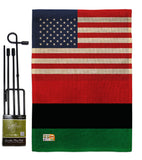 African American US Friendship - Nationality Flags of the World Vertical Impressions Decorative Flags HG140270 Made In USA