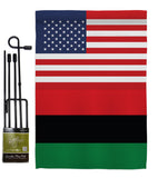 African American US Friendship - Nationality Flags of the World Vertical Impressions Decorative Flags HG140270 Made In USA