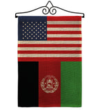 Afghanistan US Friendship - Nationality Flags of the World Vertical Impressions Decorative Flags HG140271 Made In USA