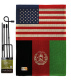 Afghanistan US Friendship - Nationality Flags of the World Vertical Impressions Decorative Flags HG140271 Made In USA