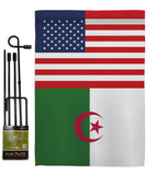 Algeria US Friendship - Nationality Flags of the World Vertical Impressions Decorative Flags HG140274 Made In USA