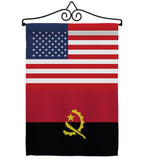 Angola US Friendship - Nationality Flags of the World Vertical Impressions Decorative Flags HG140276 Made In USA