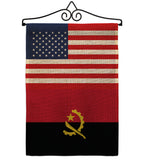 Angola US Friendship - Nationality Flags of the World Vertical Impressions Decorative Flags HG140276 Made In USA
